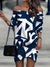 Autumn Sexy Off Shoulder Mini Dress Women Long Sleeve Slash Neck Fashion Print Hip Wrap Dress 2022 Elegant Office Lady Dresses