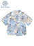 Summer Hawaiian Blue Shirts Tropical Shirts Floral Women Tops Casual Shirt Chic Short Sleeve Button Chemise Loose Vacation Beach