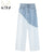 Womens Jeans Wide Leg Pants High Waist Baggy Vintage Straigh Denim Pants Blue Patchwork Street Korean Fashion Girl Denim Trouser