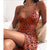 Fashion Women&#39;s Sexy Dresses Fashion Party Club Casual Slim Vintage Leopard Print Deep V-neck Sling Sleeveless Skinny Dress