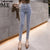 Elastic High Waist Pencil Jeans woman Streetwear Women Skinny Denim Trousers Double Button Retro Stretch women Jeans Plus Size