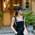 Women&#39;s Jeans Summer Thin Denim Suspender Skirt Slit Slip Dress Korean Fashion Denim Pants Cotton Streetwear 2022 Pant for Women