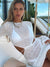 White Crochet Sexy Beach Dress Long Sleeve Backless Bodycon Summer Dress Women 2022 See Through Knit Cover Up Dress Mini