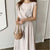 Casual Literary  Dress for Women Round Neck Mid-length A-line Cotton and Linen Large Size Dresses Party Office