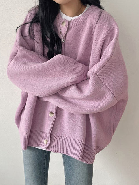 Colorfaith New 2022 Autumn Winter Women&#39;s Sweaters Cardigans Vintage Knitted Wild Oversized Korean Fashionable Lady Top SWC18319