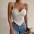 White Black 2022 Spring Summer Women Bandage Backless Ruched V Neck Slim Crop Camis Fashion Sexy Club Y2k Party Vest Top Female