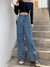 Feynzz Women Pant Woman Jeans High Waist Denim Pants Wide Leg Denim Clothing Blue Jeans Vintage Quality  Fashion Straight Pants