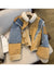 2022 New Winter Loose Denim Patchwork Jacket Women Oversized Fur Collar Padded Jackets Vintage Chic Cotton Thick Warm Jean Coat