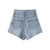 Women&#39;s Blue Shorts Jeans Irregular Design Wide Leg Pants High Waist Casual Fashion Vintage Baggy Denim Hot Pants Ladies Summer