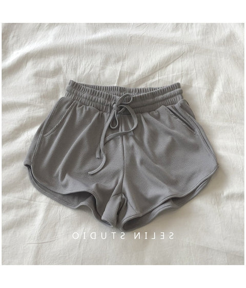 Sports Shorts Women Summer Candy Color Anti Emptied Skinny Shorts Casual Lady Elastic Waist Beach Correndo Short Pants