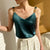 Cami Top V-neck Solid Fashion Sleeveless Top Women Temperament Elegant Office Lady Backless Top Silk Spaghetti Camis Summer 2022