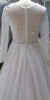 Bohemian Long Sleeve Wedding Dresses A Line Illusion Lace Appliques Scoop Bride Bridal Gowns Tulle Vestido De Noiva