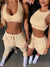 Kliou Sporty Solid Letter Two Piece Set Women Ribbed Skinny Tank Tops+ Loose Casual Bandage Shorts Matching Female Tracksuit