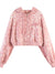 Deeptown Preppy Style Sweet Leopard Print Sweatshirts Women Harajuku Vintage Oversize Hoodie Zipper Pink Top Casual Short Jacket
