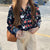 Blouse Women Spring and Summer Fahsion Loose Flower Top Long Sleeve Chiffon Shirt Girl Size Blusas Ropa De Mujer