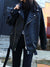 Sungtin Korean Faux Leather Jacket Women Belt Oversize BF Style Punk PU Women&#39;s Leather Jacket Streetwear High Street Biker Coat