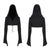 PUNK RAVE Women&#39;s Gothic Daily Irregular Short Jacket Women Personality Black Small Coat with Exquisite Lace Straps Decoration
