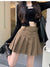 JMPRS Sexy Corduroy Pleated Mini Skirt with Belt Retro High Waist Hot Girl A-line Skirt Women Fall Chic Y2k Black Faldas Mujer