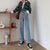 Adjustable High Waist and Wide Leg Jeans Women&#39;s New Spring 2022 Straight Tube Loose Thin Antique Feeling Floor Length Pants