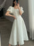 Summer New Women Fashion White Midi Dresses Fashion Elegant Office Lady Female A Line Clothes Vestdios Korean Style Dress