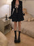 QWEEK Gothic Kawaii Mini Dress Women Goth Harajuku Black Bandage Wrap Short Dresses Sweet Lolita 2022 Summer Bow Cute Robes