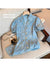 2022 New Summer Women Polo Neck Blue Denim Single-breasted Dress Sweet Floral Print Design Short Sleeve Korean Fashion Mini Tide