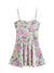 Elegant Women Floral Print Spaghetti Strap Mini Dress 2022 Summer Backless New Arrival Patchwork Splited Dresses Streetwear