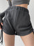 QWEEK Summer Sports Shorts Bandage Drawstring Seamless Fitness Elastic Waist Gym Yoga Black Tights Pants Jogging Sexy Oversize