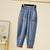 Baggy Harem Jeans Women Casual Elastic High Waist Oversized 4xl Vintage Spliced Denim Trouser For 95kg Korean Design Cowboy Pant