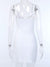 Sexy suspender dress female summer sexy low-cut v-neck open back European and American fashion irregular tight white
