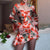 Fashion Elegant Dress Women Solid/Floral Print High Neck Cut Out Flared Sleeve Ruched Mini Vestidos High Street Party Clothing