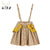 Women&#39;s Khaki Strap Half Body Skirt Pocket Flowers Elastic High Waist Casual Fashion Baggy Ruffle Short Skirt Ladies Summer