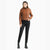 SANTELON Autumn Faux  PU Leather Jackets For Women Coats With Velvet Fashion Soft Rivets Design Long Sleeve Casual Outwear