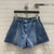 Luxury Hooded Long Sleeve Jean Jacket High Waist Shorts Two Piece Sets 2022 Spring Summer High Quality Women Casual Denim Suits