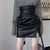 Gothic Pencil Skirt Woman Pu Hippie Mini Leather Punk Lace Up 2022 New High Waisted Sexy Club Beige Black Y2k Skirts Women