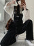 QWEEK Korean Fashion Denim Overalls Jumpsuits Women Black Baggy Jeans Oversize Wide Leg Pants Pockets Female Casual Trousers