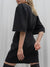Simplee Luxury black short sleeve summer women dress Sexy V-neck solid High Street dress Elegant A-line ladies mini Vestido