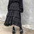HOUZHOU Black Long Skirts Women Gothic High Low Ruched Ruffle High Waisted Asymmetrical Midi Skirt Korean Fashion Goth Grunge